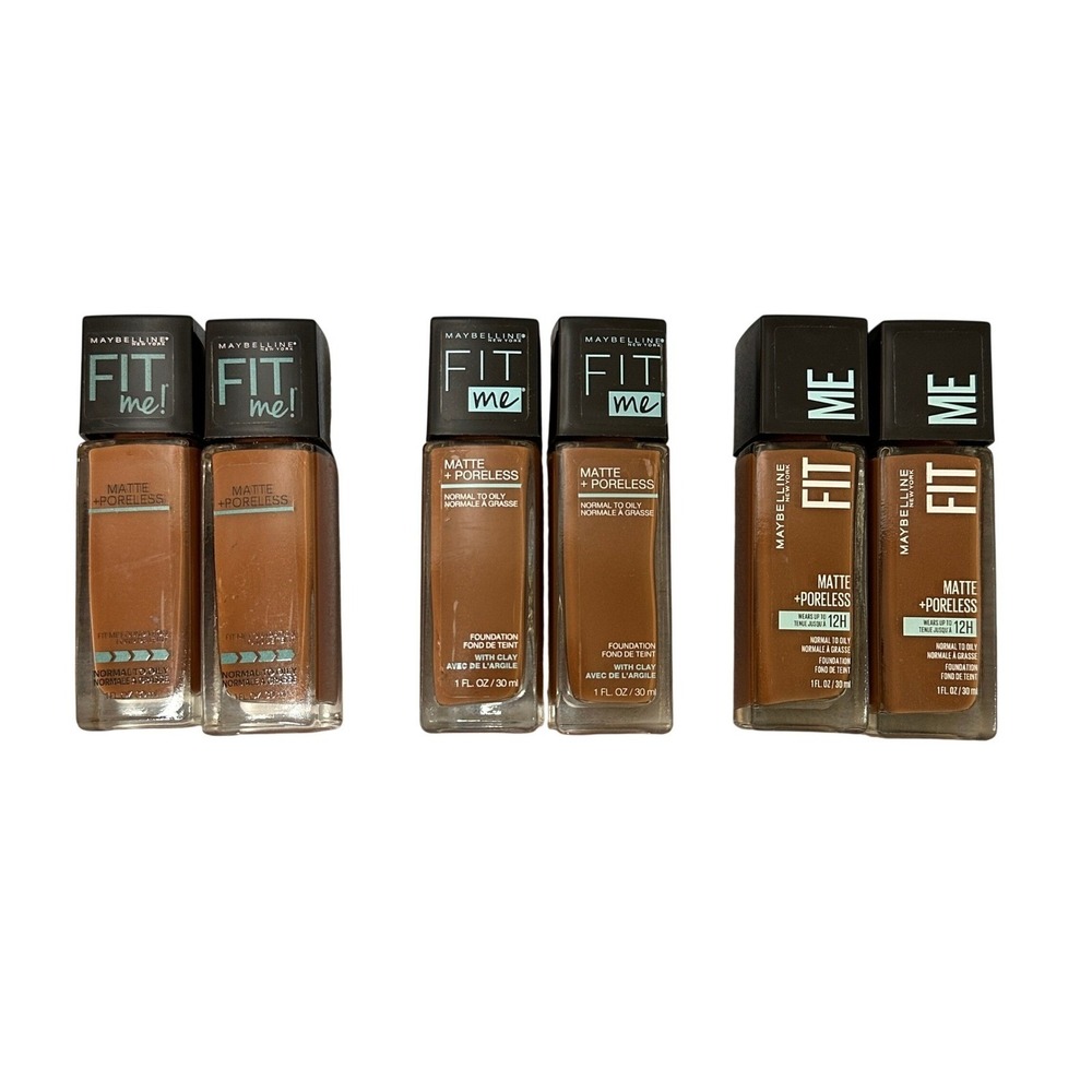 Maybelline Fit Me Matte+Poreless 368 Deep Golden Foundation NEW Lot of 6